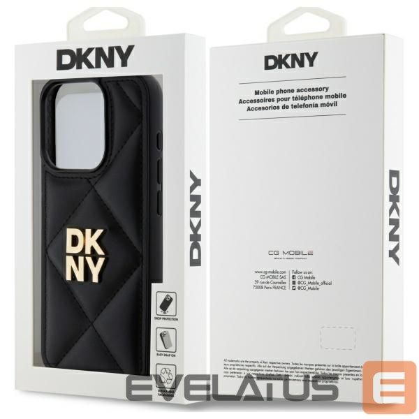Other Phone Accessory DKNY DKNY Quilted Stack Logo iPhone 15 Pro Case - Black