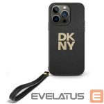 Other Phone Accessory DKNY  DKNY Wrist Strap Stock Logo iPhone 16 Pro Case - Black 