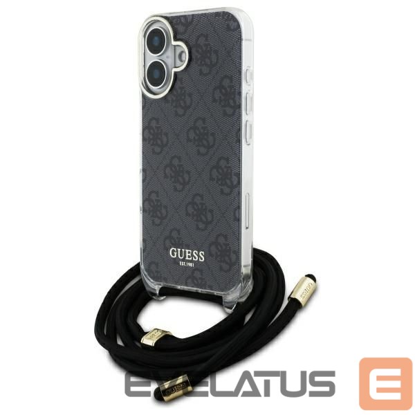 Other Phone Accessory Guess Guess Crossbody Cord 4G Print Case for iPhone 16 - Black