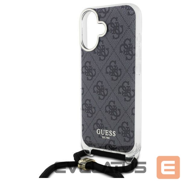 Other Phone Accessory Guess Guess Crossbody Cord 4G Print Case for iPhone 16 - Black
