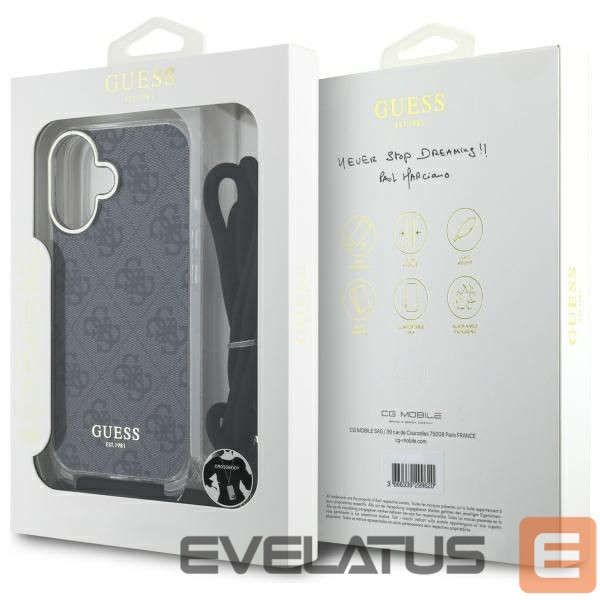 Other Phone Accessory Guess Guess Crossbody Cord 4G Print Case for iPhone 16 - Black