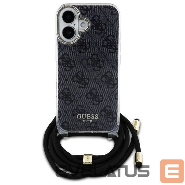 Other Phone Accessory Guess Guess Crossbody Cord 4G Print Case for iPhone 16 - Black