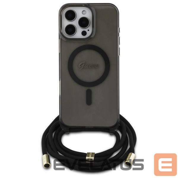 Other Phone Accessory Guess Guess Crossbody Cord Script MagSafe Case for iPhone 16 Pro - Black