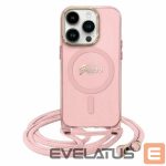 Other Phone Accessory Guess  Guess Crossbody Cord Script MagSafe iPhone 16 Case - Pink 