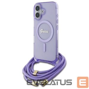 Other Phone Accessory Guess  Guess Crossbody Cord Script MagSafe iPhone 16 Case - Purple 