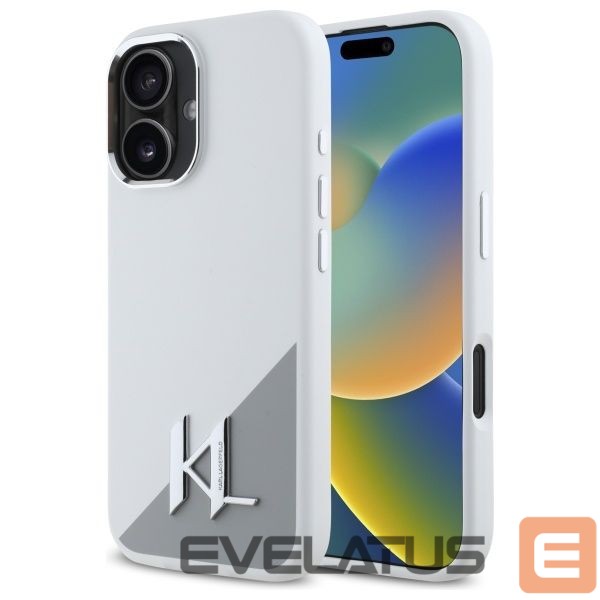 Other Phone Accessory Karl Lagerfeld Karl Lagerfeld Silicone Initial Metal Logo MagSafe iPhone 16 Case - White