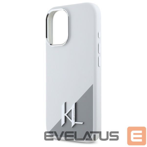 Other Phone Accessory Karl Lagerfeld Karl Lagerfeld Silicone Initial Metal Logo MagSafe iPhone 16 Case - White