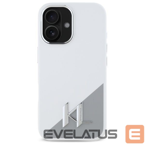 Other Phone Accessory Karl Lagerfeld Karl Lagerfeld Silicone Initial Metal Logo MagSafe iPhone 16 Case - White