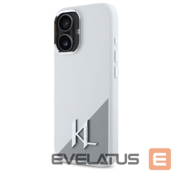 Other Phone Accessory Karl Lagerfeld Karl Lagerfeld Silicone Initial Metal Logo MagSafe iPhone 16 Case - White