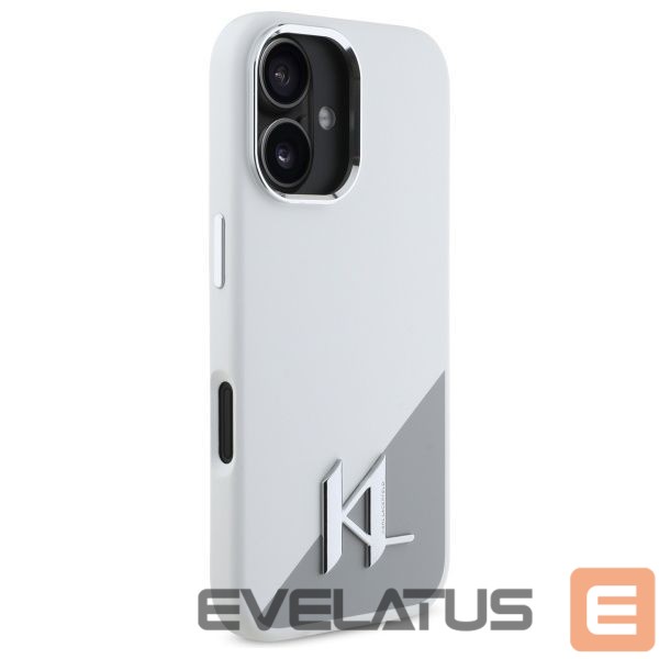 Other Phone Accessory Karl Lagerfeld Karl Lagerfeld Silicone Initial Metal Logo MagSafe iPhone 16 Case - White