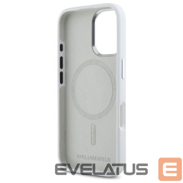 Other Phone Accessory Karl Lagerfeld Karl Lagerfeld Silicone Initial Metal Logo MagSafe iPhone 16 Case - White