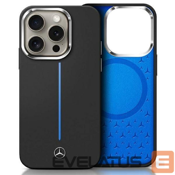 Other Phone Accessory Mercedes-Benz Mercedes Silicone Blue Stripe MagSafe iPhone 16 Case - Black