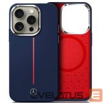 Other Phone Accessory Mercedes-Benz  Mercedes Silicone Red Stripe MagSafe Case for iPhone 16 Pro Max - Navy Blue 