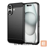 Back panel cover Hurtel  Carbon Case for iPhone 16 Plus Silicone Case - Black 