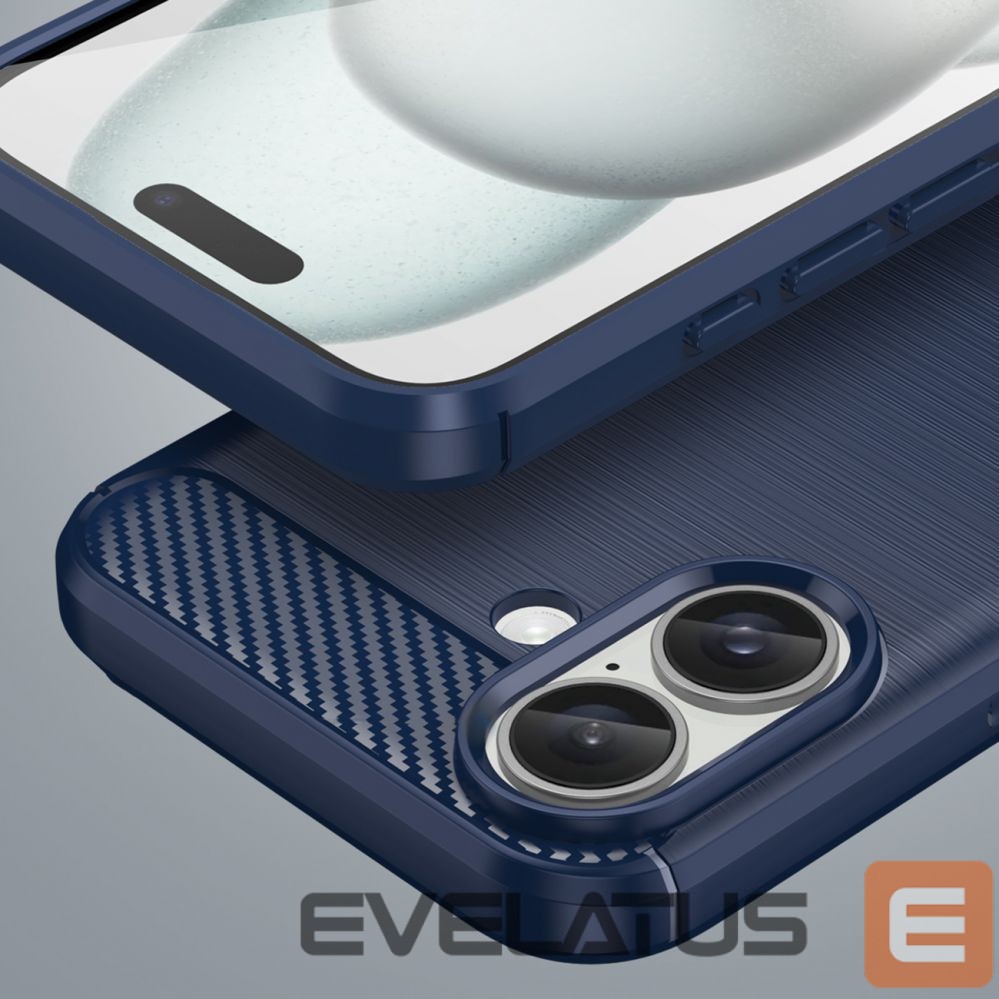 Back panel cover Hurtel Carbon Case for iPhone 16 Plus - Blue