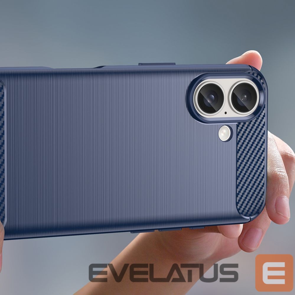 Back panel cover Hurtel Carbon Case for iPhone 16 Plus - Blue