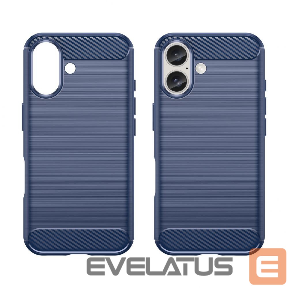 Back panel cover Hurtel Carbon Case for iPhone 16 Plus - Blue