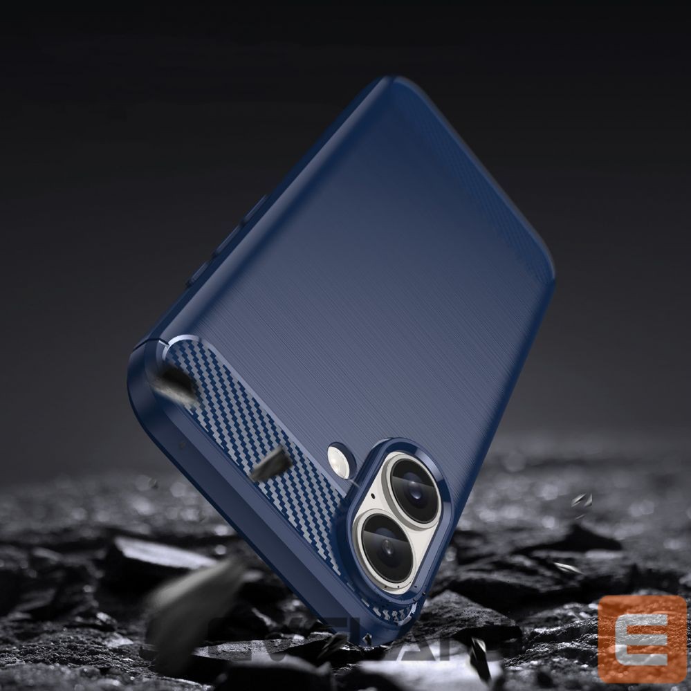 Back panel cover Hurtel Carbon Case for iPhone 16 Plus - Blue