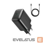 Adapter Joyroom  Joyroom JR-TCF23 network charger USB-C 25W SFC / PPS / PD - black + USB-C / USB-C cable 1m 