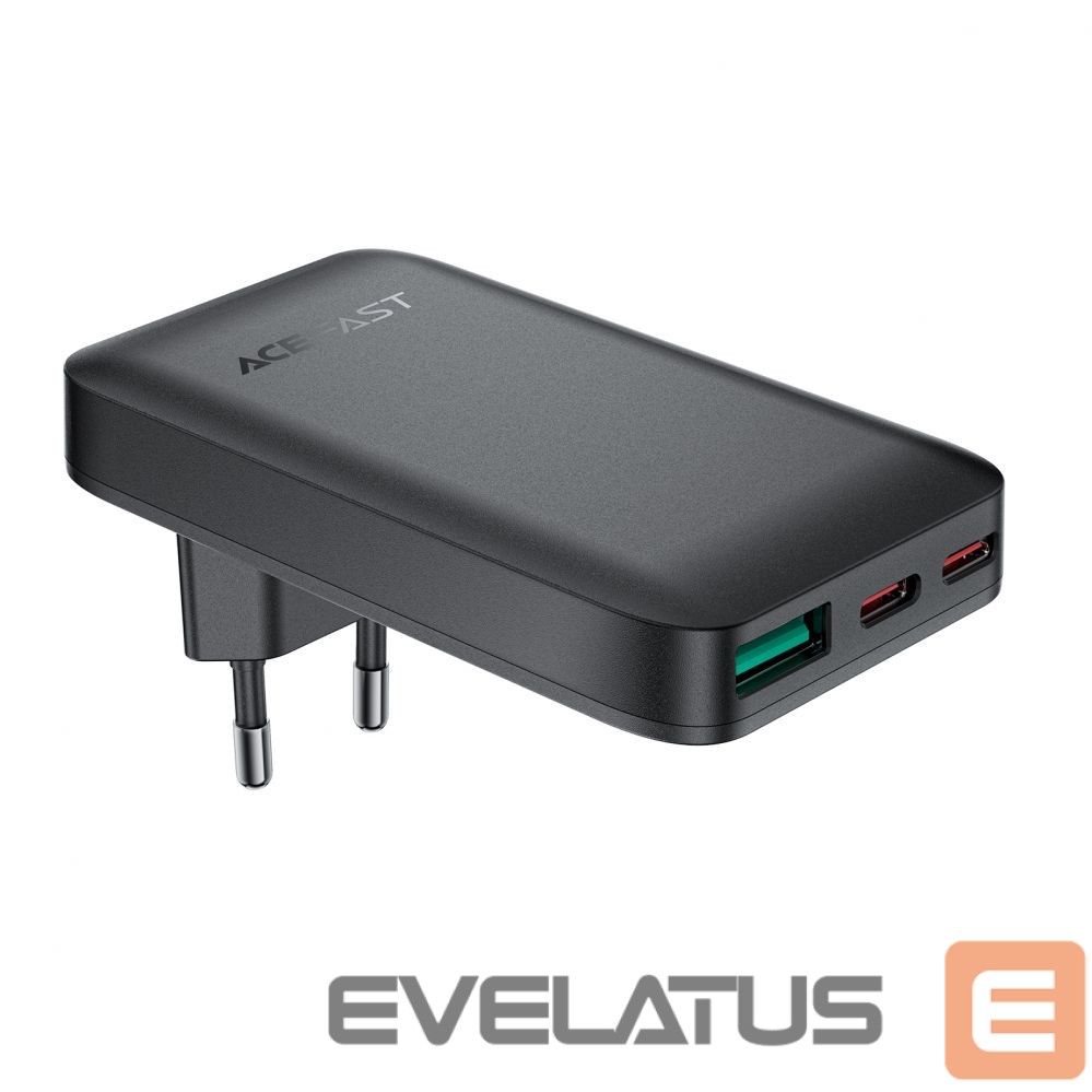 Adapter Acefast Acefast A100 65W GaN 2 USB-C+ USB-A Charger Ultra Slim - Black