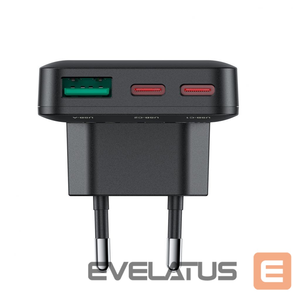 Adapter Acefast Acefast A100 65W GaN 2 USB-C+ USB-A Charger Ultra Slim - Black