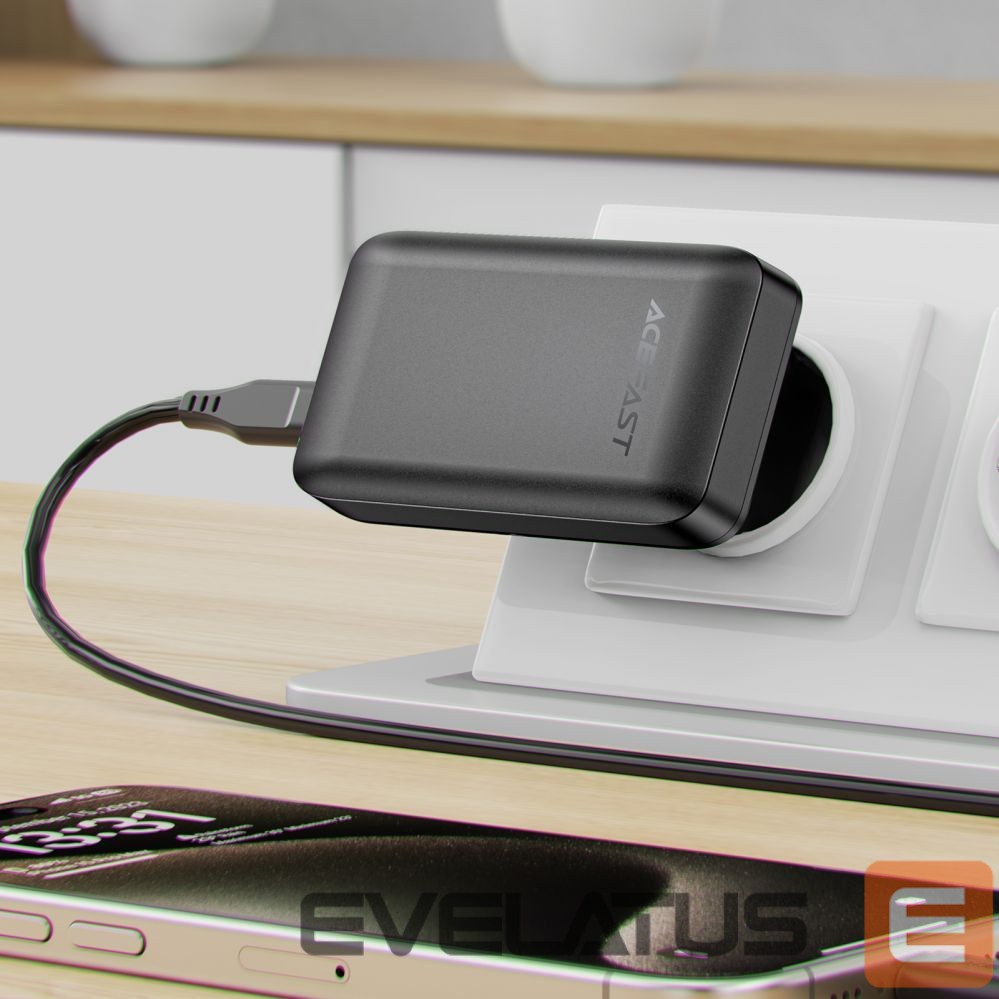 Adapter Acefast Acefast A100 65W GaN 2 USB-C+ USB-A Charger Ultra Slim - Black