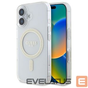 Other Phone Accessory Guess  Guess GUHMP16MHFGERET iPhone 16 Plus 6.7" transparent hardcase IML Glitter Circle MagSafe 