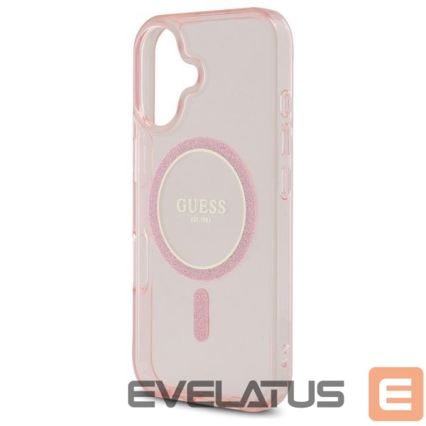 Other Phone Accessory Guess Guess GUHMP16SHFGEREP iPhone 16 6.1" pink/pink hardcase IML Glitter Circle MagSafe