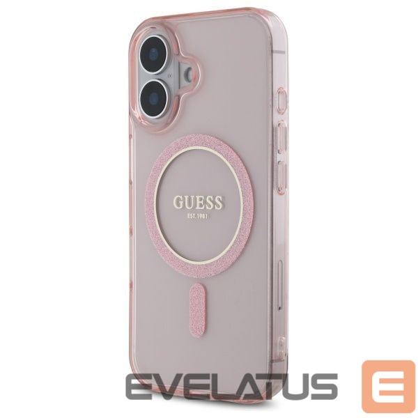Other Phone Accessory Guess Guess GUHMP16SHFGEREP iPhone 16 6.1" pink/pink hardcase IML Glitter Circle MagSafe
