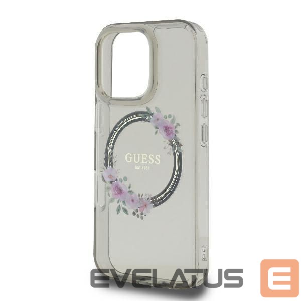 Other Phone Accessory Guess Guess GUHMP16XHFWFCK iPhone 16 Pro Max 6.9" black/black hardcase IML Flowers Wreath MagSafe
