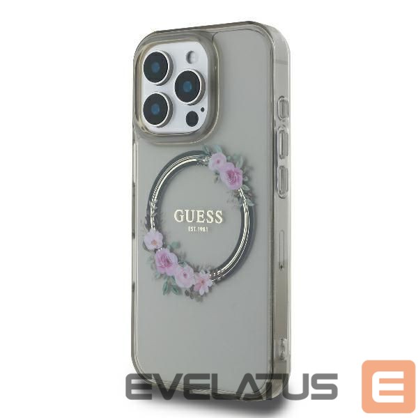 Other Phone Accessory Guess Guess GUHMP16XHFWFCK iPhone 16 Pro Max 6.9" black/black hardcase IML Flowers Wreath MagSafe