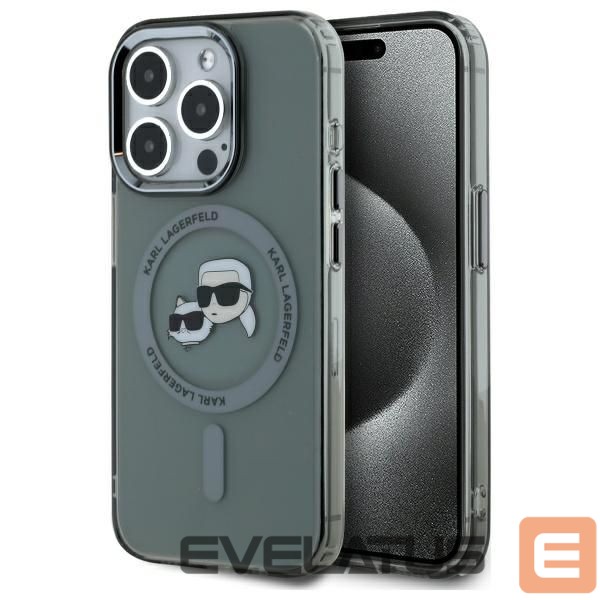 Other Phone Accessory Karl Lagerfeld Karl Lagerfeld KLHMP15XHLSKCK iPhone 15 Pro Max 6.7" black/black hardcase IML Metal Karl&Choupette Head MagSafe