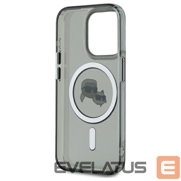 Other Phone Accessory Karl Lagerfeld Karl Lagerfeld KLHMP15XHLSKCK iPhone 15 Pro Max 6.7" black/black hardcase IML Metal Karl&Choupette Head MagSafe