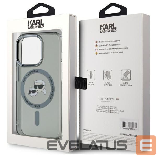 Other Phone Accessory Karl Lagerfeld Karl Lagerfeld KLHMP15XHLSKCK iPhone 15 Pro Max 6.7" black/black hardcase IML Metal Karl&Choupette Head MagSafe