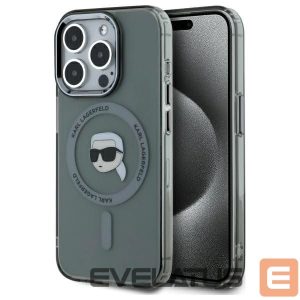Other Phone Accessory Karl Lagerfeld  Karl Lagerfeld KLHMP15XHLSKIK iPhone 15 Pro Max 6.7" black/black hardcase IML Metal Karl Head MagSafe 
