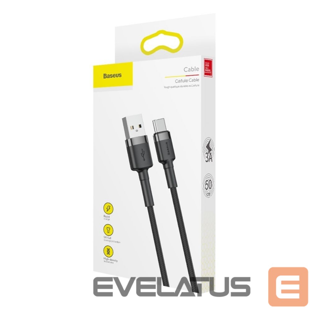 Cable Baseus Baseus Cafule USB-A / USB-C QC 3.0 3A cable 0.5 m - black-gray
