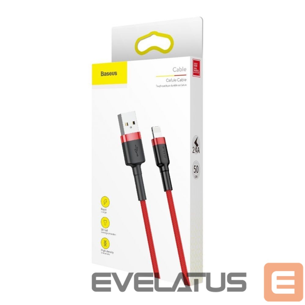 Cable Baseus Baseus Cafule USB-A / Lightning 2.4A QC 3.0 cable 0.5 m - red