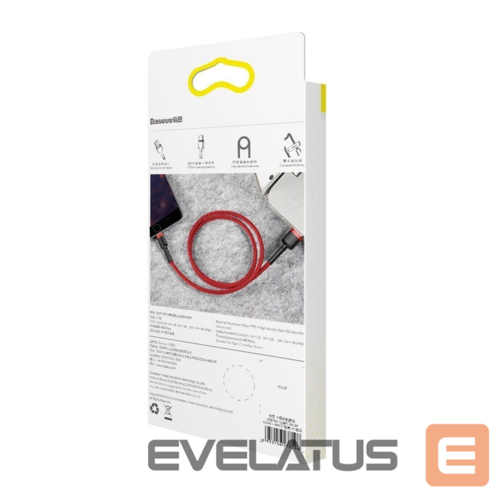 Cable Baseus Baseus Cafule USB-A / Lightning 2.4A QC 3.0 cable 0.5 m - red