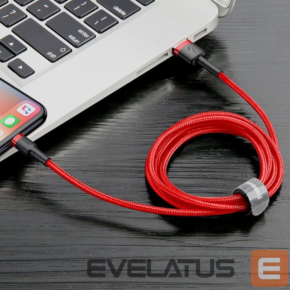 Cable Baseus Baseus Cafule USB-A / Lightning 2.4A QC 3.0 cable 0.5 m - red