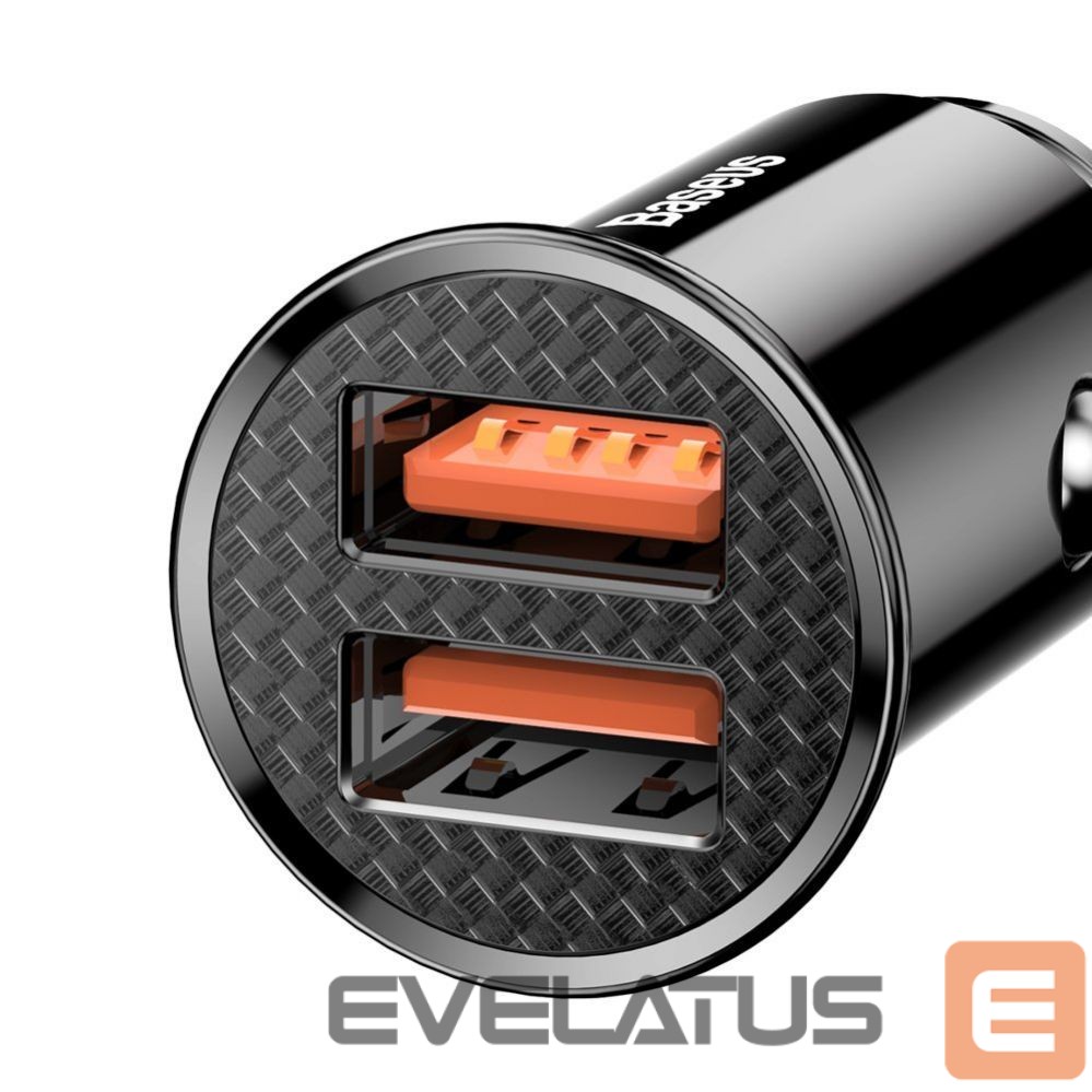 Cable Baseus Baseus Circular smart car charger 2x USB QC3.0 Quick Charge 3.0 SCP AFC 30W black (CCALL-YD01)