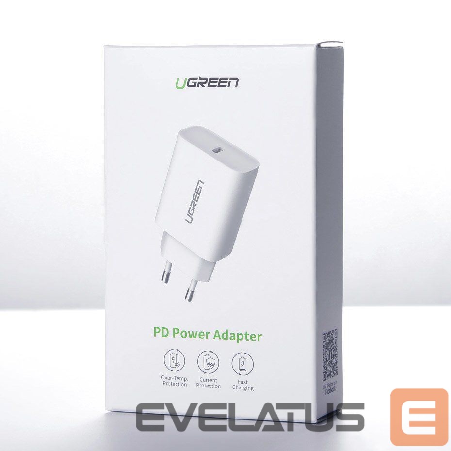 Adapter Ugreen USB charger Power Delivery 3.0 Quick Charge 4.0+ 20W 3A (60450) White