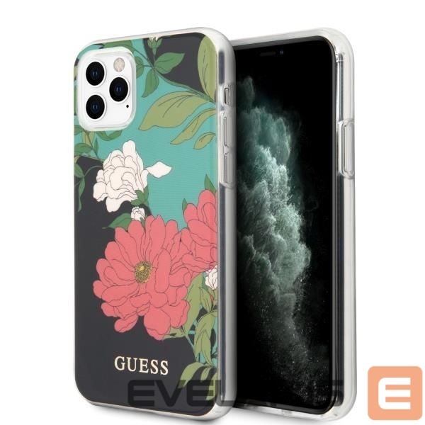 Back panel cover Guess Guess GUHCN58IMLFL01 iPhone 11 Pro black/black N°1 Flower Collection