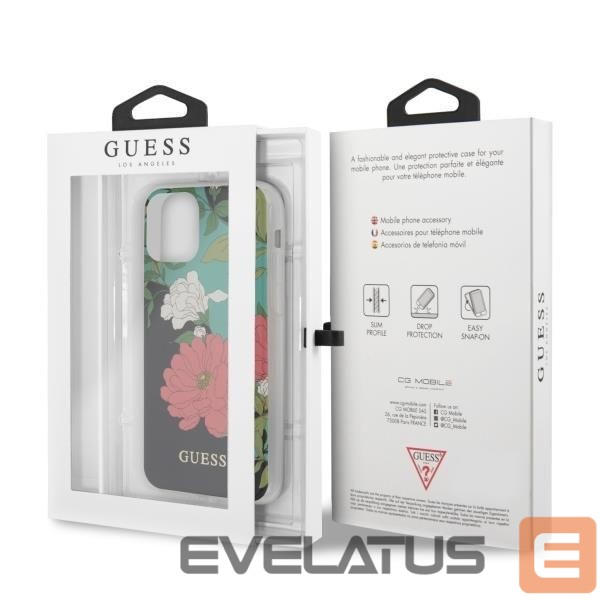 Back panel cover Guess Guess GUHCN58IMLFL01 iPhone 11 Pro black/black N°1 Flower Collection