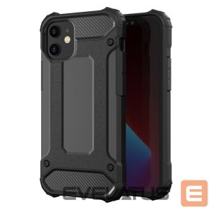 Back panel cover Hurtel  Hybrid Armor Case Tough Rugged Cover for iPhone 12 Pro Max black 