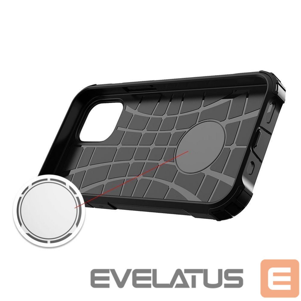 Back panel cover Hurtel Hybrid Armor Case Tough Rugged Cover for iPhone 12 Pro Max black