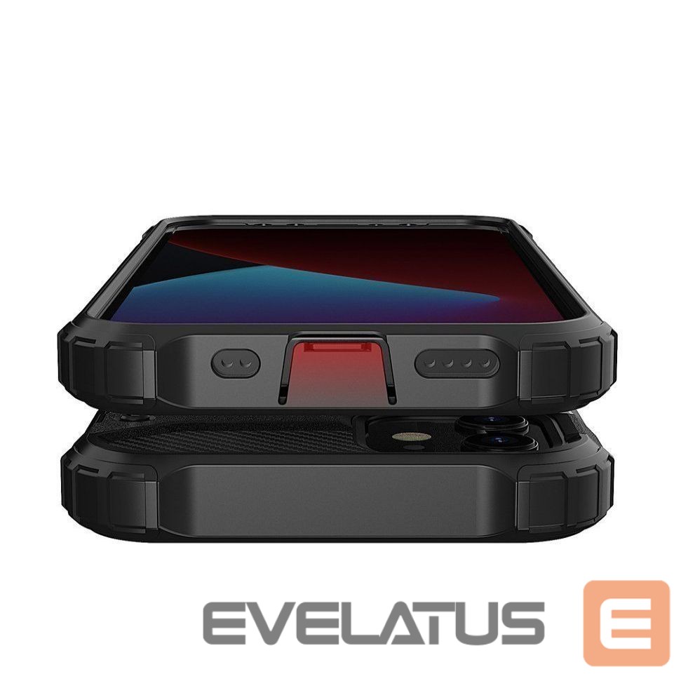 Back panel cover Hurtel Hybrid Armor Case Tough Rugged Cover for iPhone 12 Pro Max black