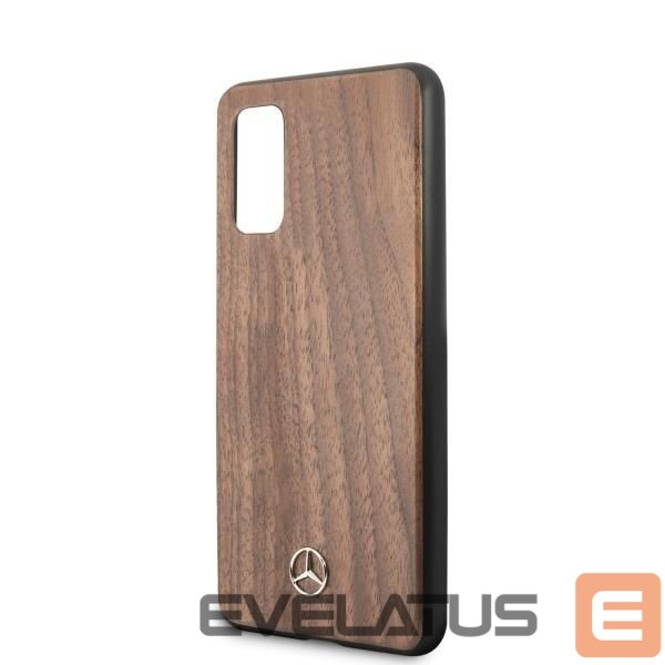 Back panel cover Mercedes-Benz Mercedes Wood Line Walnut Case for Samsung Galaxy S20 - Brown
