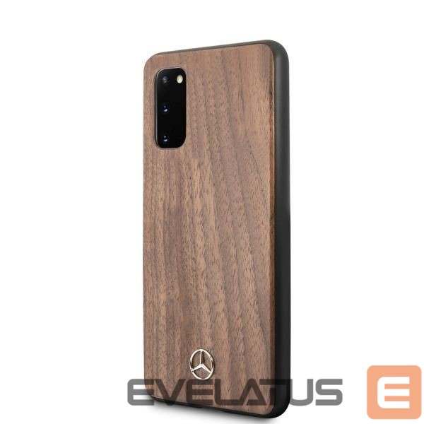 Back panel cover Mercedes-Benz Mercedes Wood Line Walnut Case for Samsung Galaxy S20 - Brown