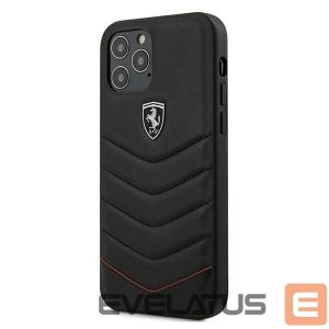 Back panel cover Ferrari  Ferrari FEHQUHCP12LBK iPhone 12 Pro Max 6.7" black/black hardcase Off Track Quilted 