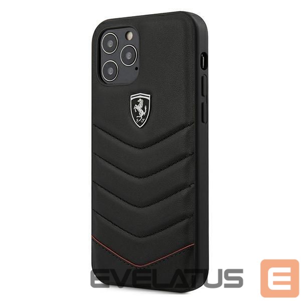Back panel cover Ferrari Ferrari FEHQUHCP12LBK iPhone 12 Pro Max 6.7" black/black hardcase Off Track Quilted